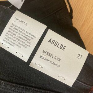 Agolde New Merrel Midrise straight leg jeans size 27